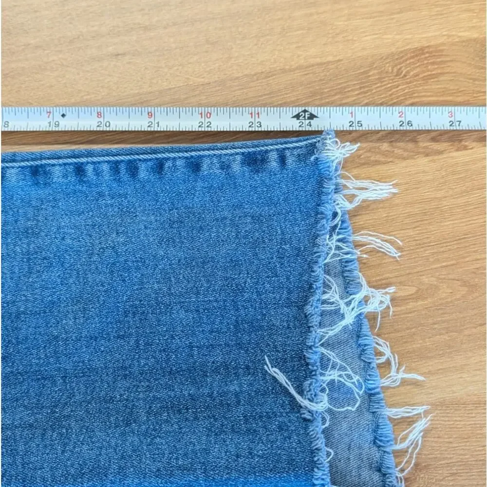 Mother Insider Crop Step Fray Jeans Womens 27 Out of the Blue Denim Bootcut